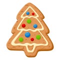 Christmas gingerbread sweet holiday dessert and bakery icon