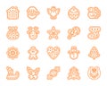 Christmas Gingerbread simple line icons vector set Royalty Free Stock Photo