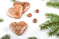 Christmas gingerbread with tree sprig