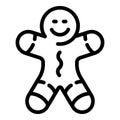 Christmas gingerbread tree toy icon, outline style Royalty Free Stock Photo