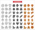 Christmas gingerbread xmas cookie vector icon set