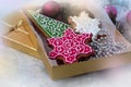 Gift box with christmas gingerbreads