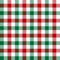 Christmas gingham check pattern in red, green, white. Herringbone vichy seamless check plaid for New Year. Royalty Free Stock Photo