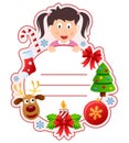 Christmas Girl Book Cover Frame Royalty Free Stock Photo