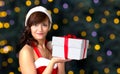 Christmas girl with gift Royalty Free Stock Photo