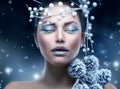 Christmas Girl Makeup Royalty Free Stock Photo