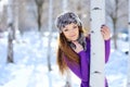 Christmas Girl.Winter woman Blowing Snow Royalty Free Stock Photo