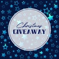 Christmas giveaway banner with shining stars