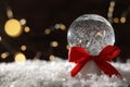 Christmas glass globe with artificial snow Royalty Free Stock Photo