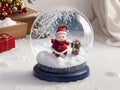 Christmas glass snow globe with Santa Claus inside Royalty Free Stock Photo