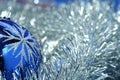 Christmas glass sphere of dark blue color 4 Royalty Free Stock Photo