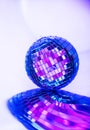 Christmas Glittering mirror disco ball. Entertainment, disco or music show background. Royalty Free Stock Photo