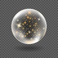 Magic 3d crystal snowglobe template. Royalty Free Stock Photo