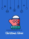 Christmas glove for winter season icon Royalty Free Stock Photo