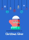 Christmas glove for winter season icon Royalty Free Stock Photo
