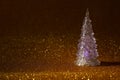 christmas glowing festive tree on glitter background