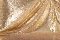 Christmas glowing Golden Background. Christmas lights. Gold Holiday New year Abstract Glitter Defocused Royalty Free Stock Photo