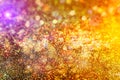 Christmas glowing Golden Background. Christmas lights. Gold Holiday New year Abstract Glitter Defocused Background With Blinking Royalty Free Stock Photo