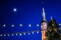 Christmas glowing lanterns lights , Tallinn , the medieval tower