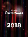 Christmas glowing striped background with text 2018