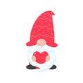 Christmas gnome. A little gnome wearing a red woolen hat. celebrate on christmas