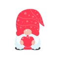 Christmas gnome. A little gnome wearing a red woolen hat. celebrate on christmas