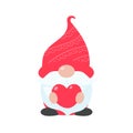 Christmas gnome. A little gnome wearing a red woolen hat. celebrate on christmas