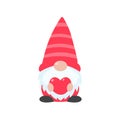 Christmas gnome. A little gnome wearing a red woolen hat. celebrate on christmas