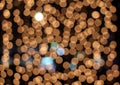 Christmas gold background bokeh made of yellow led lights Royalty Free Stock Photo