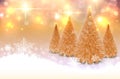 Christmas gold background with snowflakes