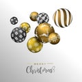 Christmas gold bauble ornament greeting card Royalty Free Stock Photo