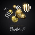 Christmas gold bauble ornament greeting card Royalty Free Stock Photo