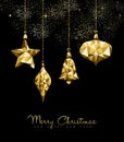 Christmas gold bauble and star ornament decoration Royalty Free Stock Photo