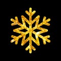 Christmas gold fire snowflake isolated illustration
