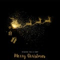 Christmas gold glitter santa claus holiday card Royalty Free Stock Photo