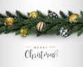 Christmas gold luxury 3d bauble greeting card Royalty Free Stock Photo