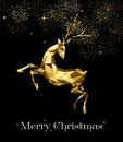 Christmas gold reindeer ornament decoration Royalty Free Stock Photo