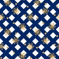 Christmas gold snowflake seamless pattern Royalty Free Stock Photo
