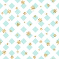 Christmas gold snowflake seamless pattern Royalty Free Stock Photo