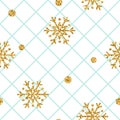 Gold snowflake Christmas background Royalty Free Stock Photo