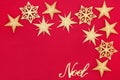 Christmas Gold Star Bauble Background Royalty Free Stock Photo