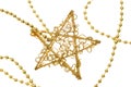 Christmas gold star on chain