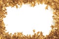 Christmas Gold Tinsel as a border isolated