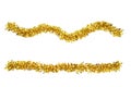 Christmas gold tinsel for decoration Royalty Free Stock Photo