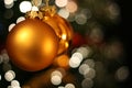 Christmas golden ball card Royalty Free Stock Photo