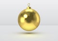 Christmas golden bauble with shiny gold color and reflections Royalty Free Stock Photo