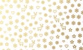 Christmas golden deer and snowflake vector seamless pattern background for winter holiday greeting card. Vector golden reindeer, h Royalty Free Stock Photo