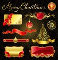 Christmas golden design elements and magnificent