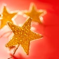 Christmas golden drops star in red