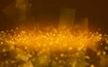 Christmas golden light shine particles bokeh on black club party holiday copy space Royalty Free Stock Photo